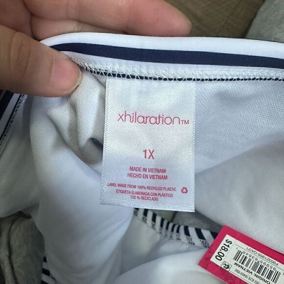 Xhilaration Stripe Blue and White Bottoms Size 1X NWT - Picture 3 of 5